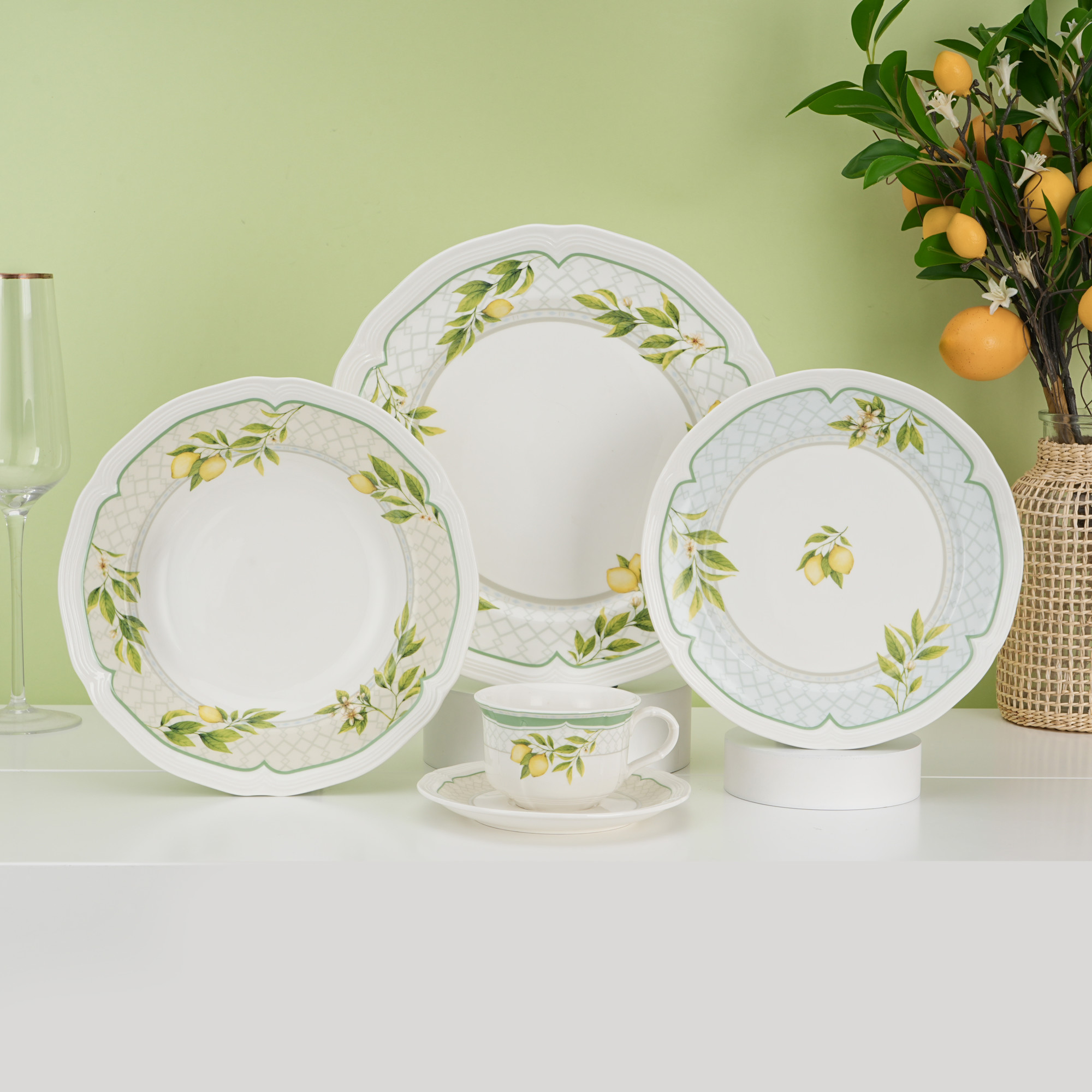 20pcs Lemon Design Porcelain Dinnerware Set