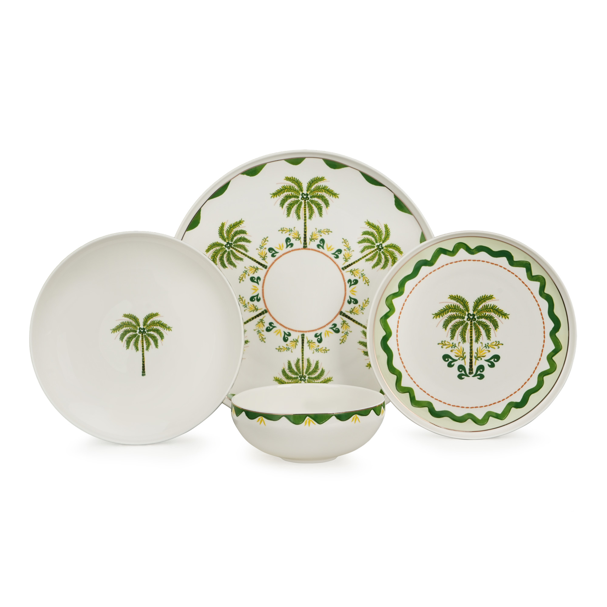 Greeness Palm Tree Porcelain Dinnerware Set